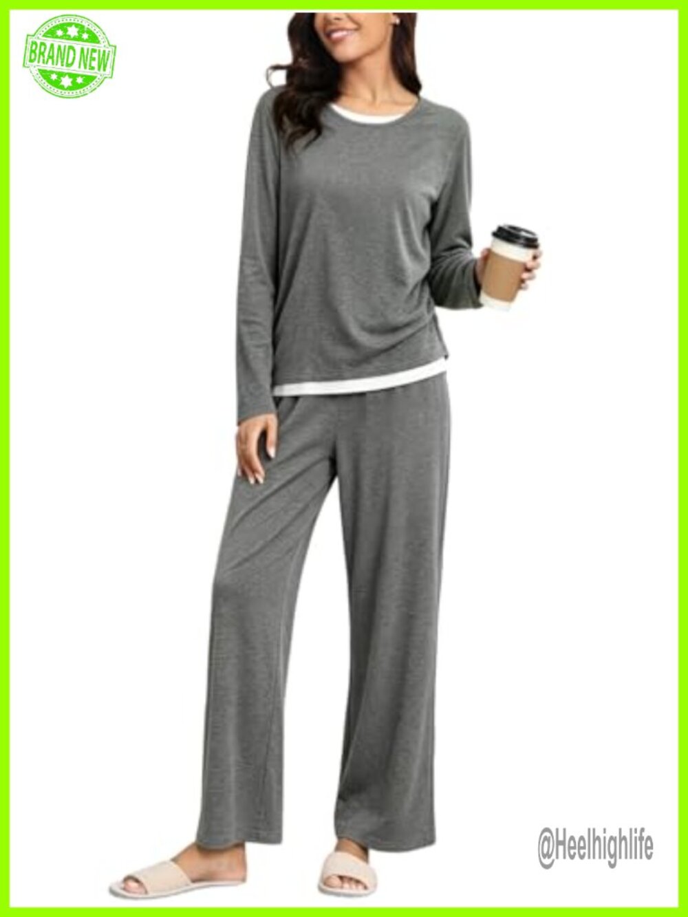 Women's Pajama Set 2 Piece Long Sleeve Lounge Sets with Pockets Soft Comfy PJs